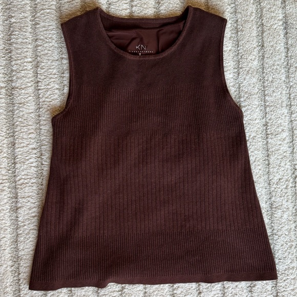 Brown Ribbed Tank Top - Picture 1 of 4